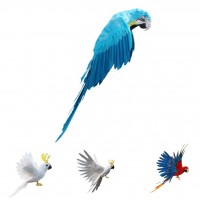 Realistic Flying Bird Artificial Parrot Home Office Decor Desk Decor   132435662265